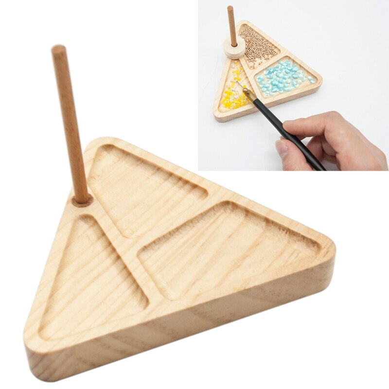 Wooden Bead Loom Kit Triangle Weaving Beading Beads DIY Knitting Machine Board Organizer Tray Jewelry Making Crafts J60C