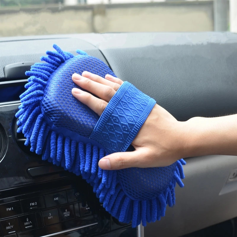Esponja de microfibra para lavado de coches, limpieza para el cuidado del coche, cepillos para detalles, toalla de lavado, guantes para automóvil, accesorios de estilismo, Gadget