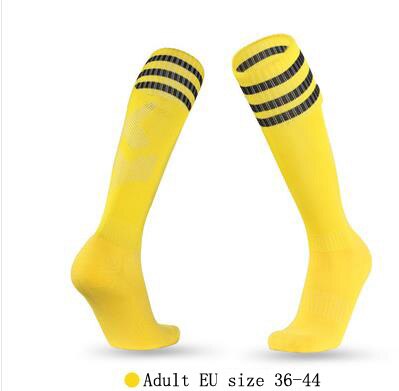 1pairs Sports Socks Knee Legging Stockings Soccer Baseball Football Men Women long Socks Cheerleaders stage performance socks: Orange / adults over1.4meters