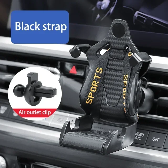 360 ° Telefoonhouder voor in de auto, autotelefoonhouder Mount Clip Mount Telefoonhouder, Auto Vent Telefoonhouder voor auto Mobiele telefoonstandaard Ontluchter: Black