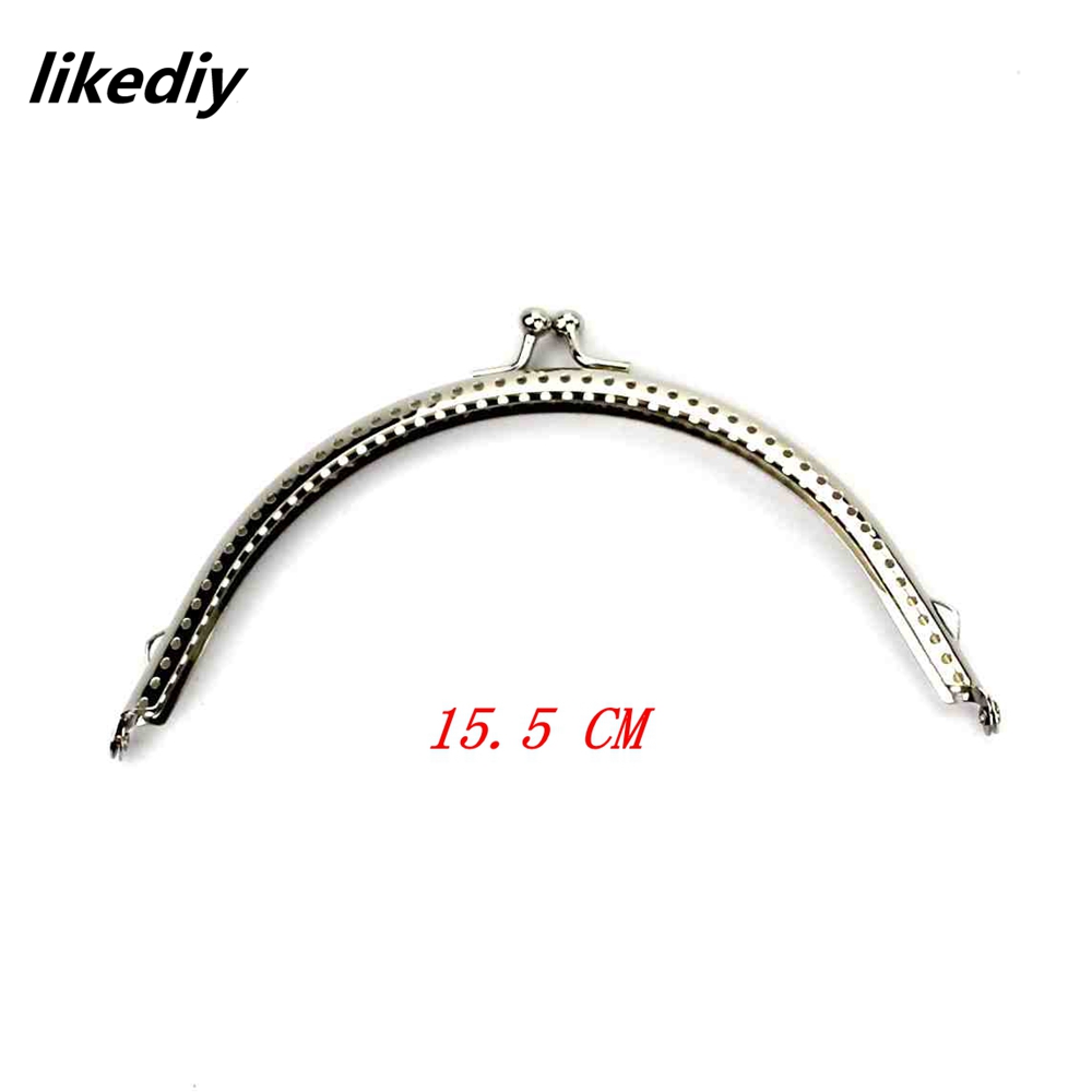 20 stks/partij Glanzend Zilver Basic Metalen Portemonnee Frame Kus Sluiting Lock DIY Tas Accessoires 8.5/10.5/12.5/15.5/18CM: Roze