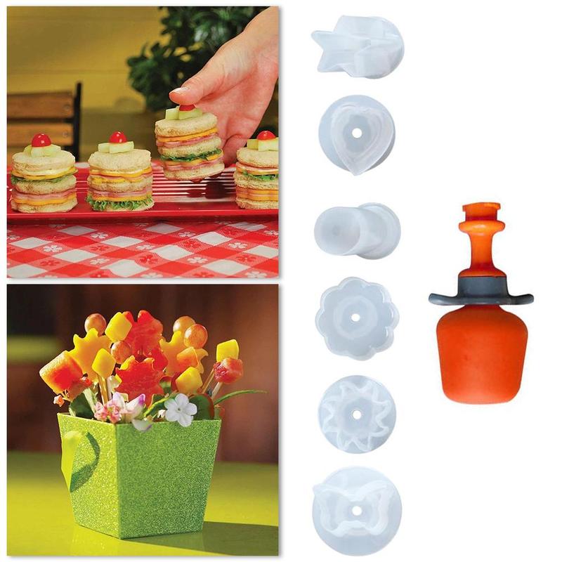 Gør-det-selv plastpresse frugtskærer skæremaskine veggie mad dekoratør køkken gadgets tilbehør værktøj forsyninger