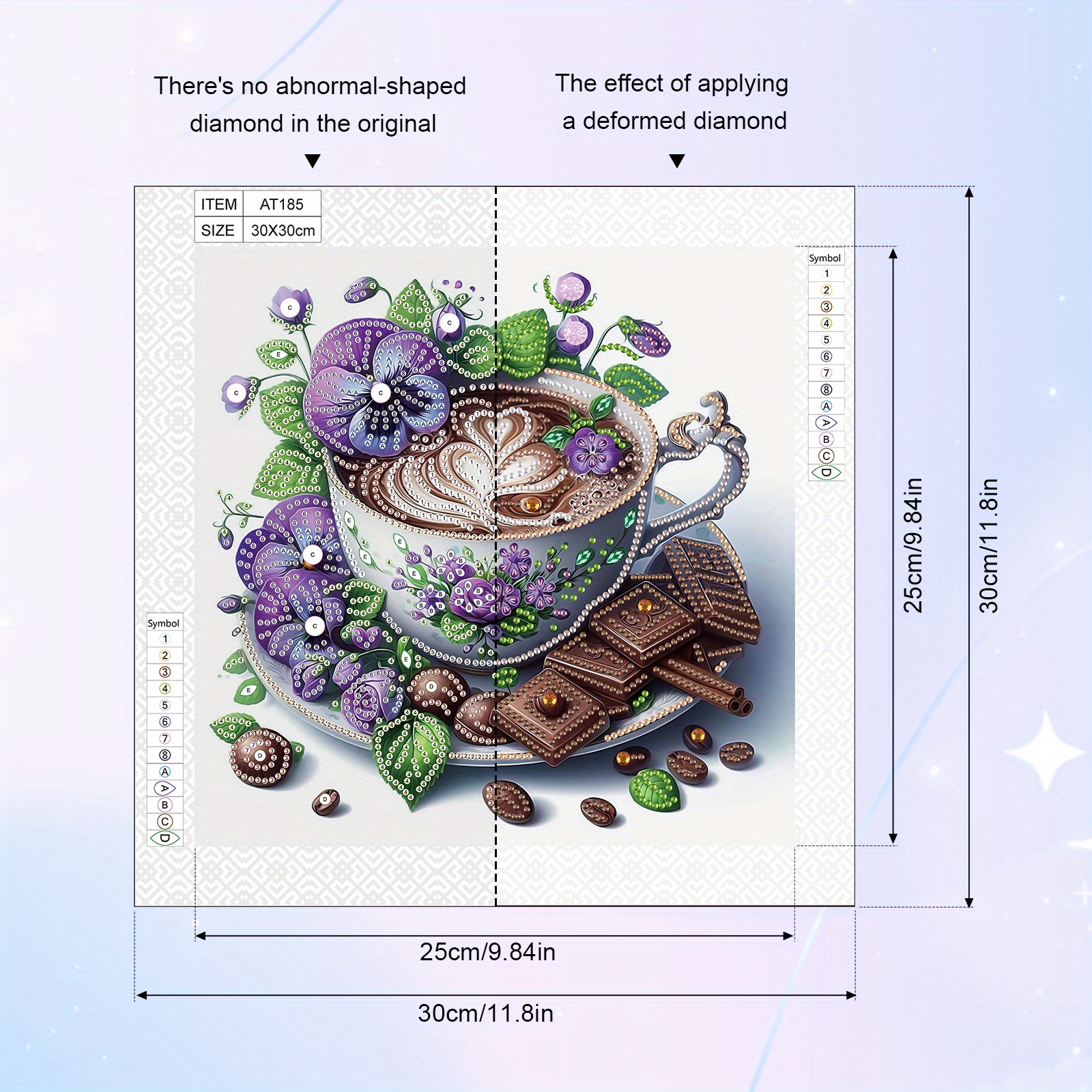 Diy Koffie En Bloemen 5d Speciale Vorm Diamant Art Kits Voor Beginners,Diamond Art Painting Kits Voor Thuis Wanddecoratie Cadeau