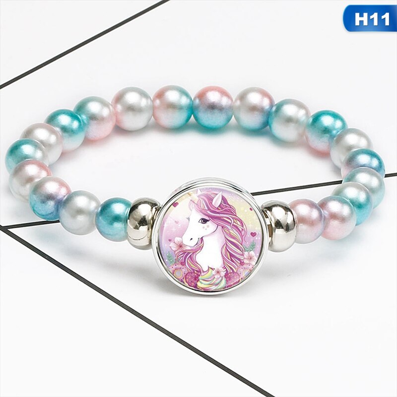 freundlicher Karikatur Einhorn Armbänder Schnur Schmuck Stein Armreif Einhorn Perlen Armbinde Geburtstag Partei freundlicher Armbinde: 11