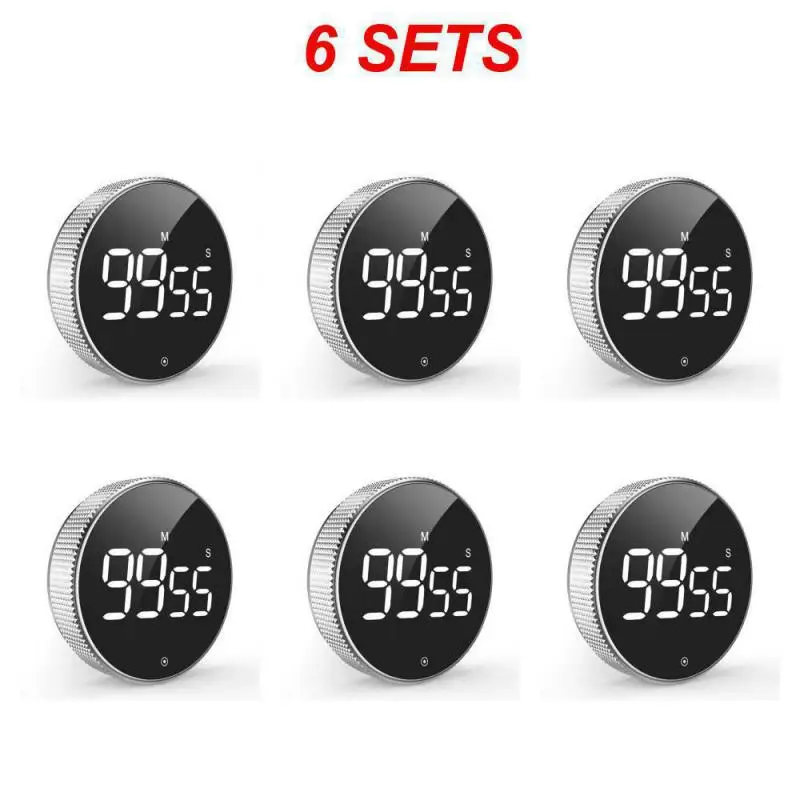 Magnetische Stoppuhr, LED-Digitalanzeige, Timer, Küche, Studie, Countdown, leiser Timer, selbstgeregelte rotierende elektronische Kochuhr: Gelb