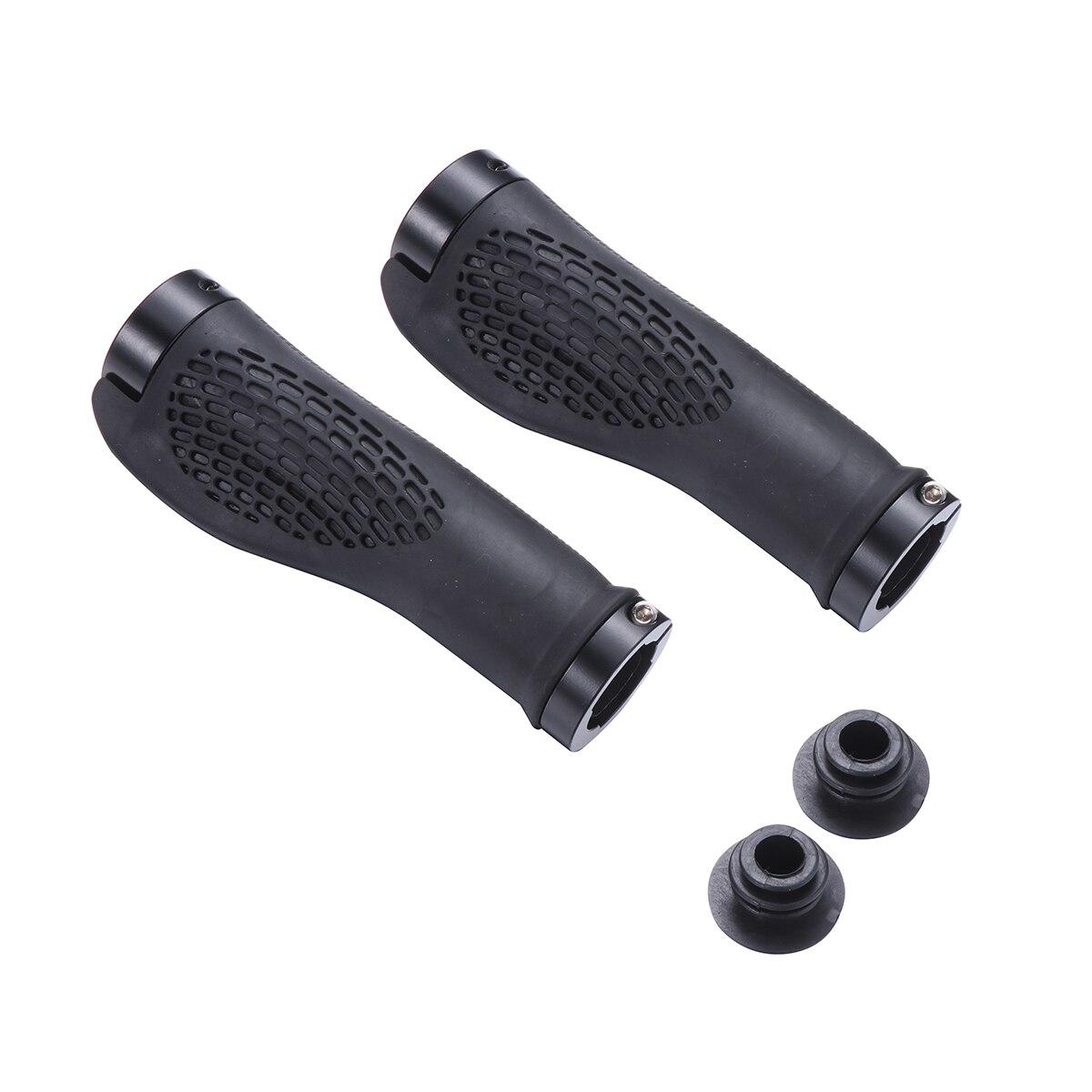 Bike Handgrepen Stuur Afsluitbare Mountainbike Stuur Fiets Fietsen Rubber Stuur Grip: Black