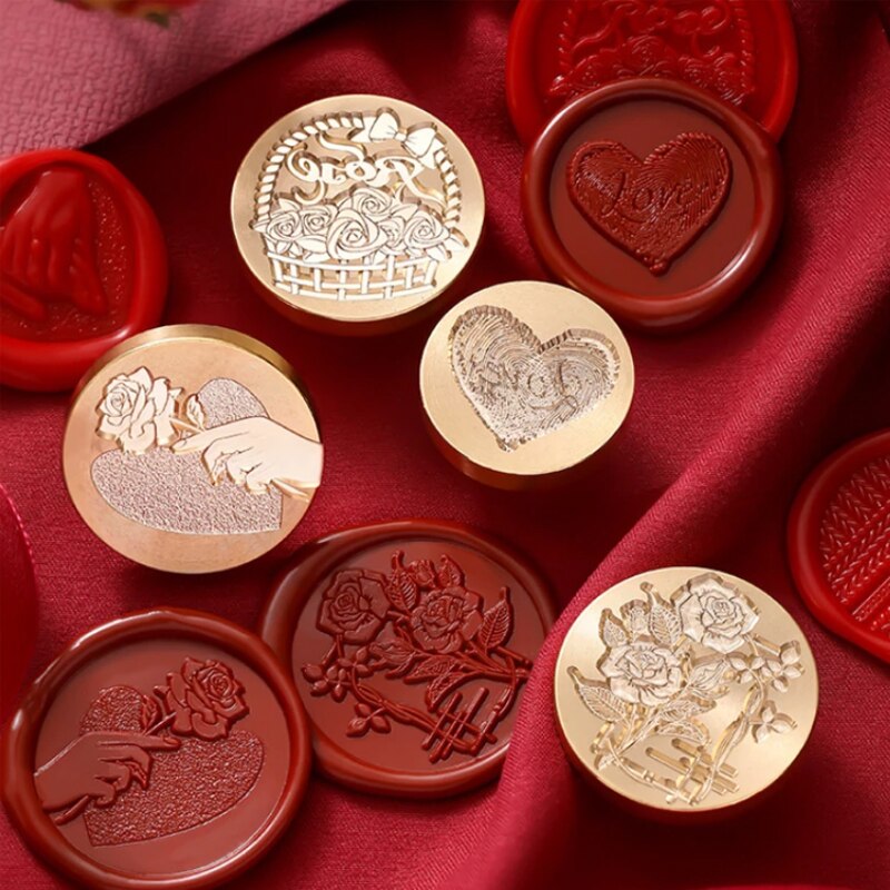Wax Seal Stamp Retro Antique Sealing Wax Scrapbooking Stamp Head Metal Plant Seal Flower Craft Diy Wedding Decorative Invitation