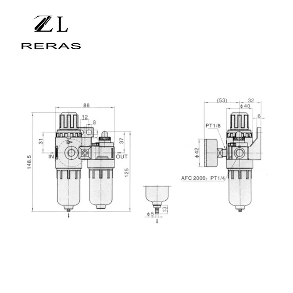 AFC2000 compresseur d'air huile séparateur d'eau régulateur piège filtre aérographe Duplex composant pneumatique accessoires filtration d'air