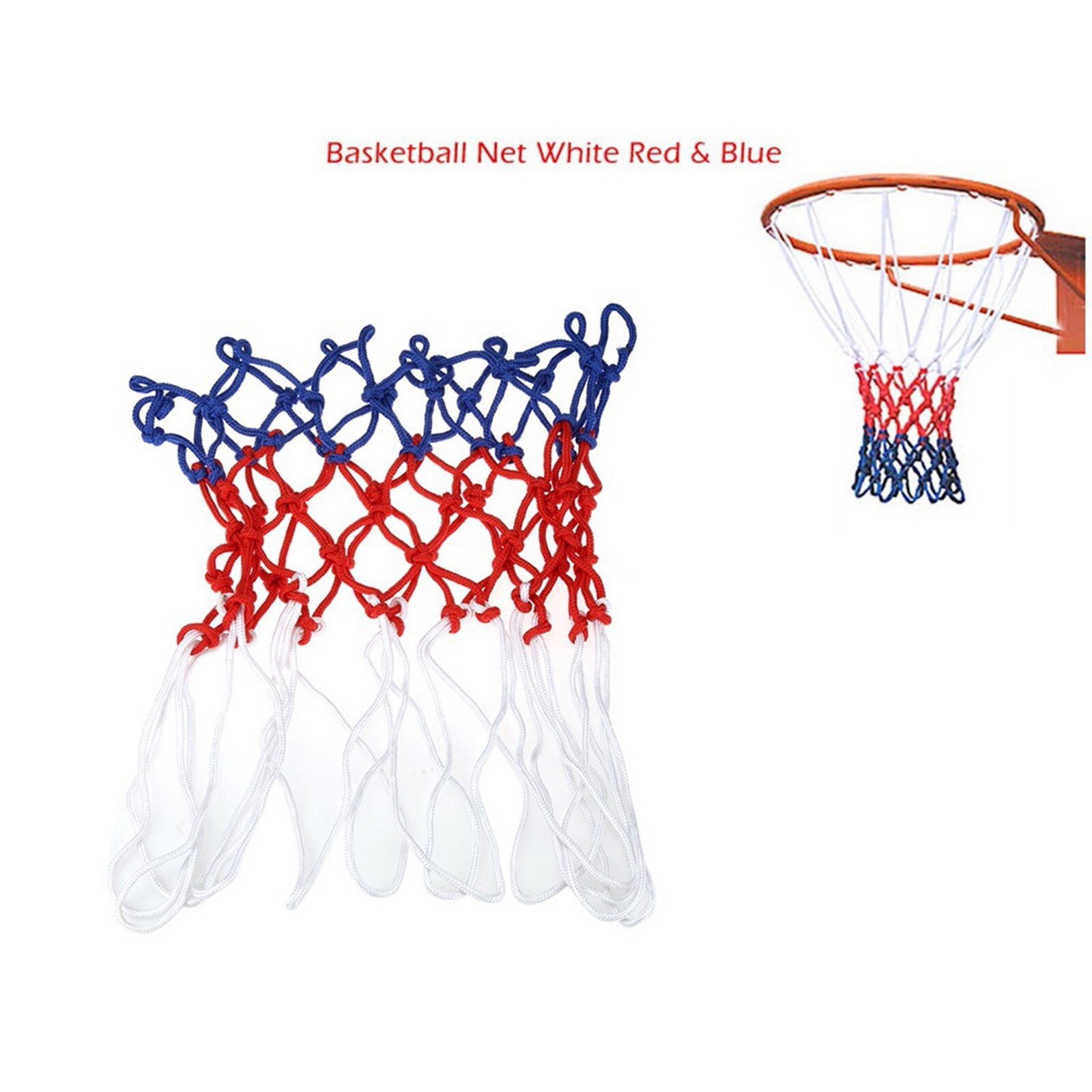 Outdoor Sport Accessoires Basketbal Net Standaard Nylon Draad Basketbal Hoop Mesh Net Bord Velg Bal Pum 12 Loops # T2P