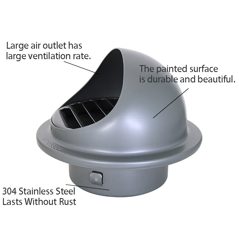 WSFS Stainless Steel Wall Ceiling Air Vent Ducting Ventilation Exhaust Grille Cover Outlet Heating Cooling & Vents Cap Water