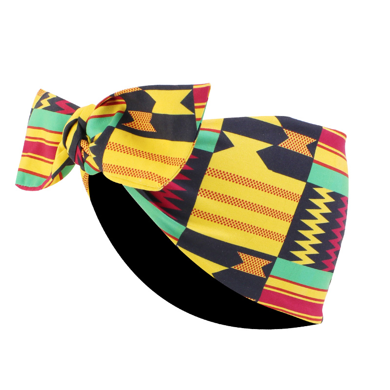 Bandeau torsadé imprimé africain pour femmes, bandeau élastique de sport, écharpe pour cheveux, large bandeau extensible, accessoires pour cheveux: Champagne