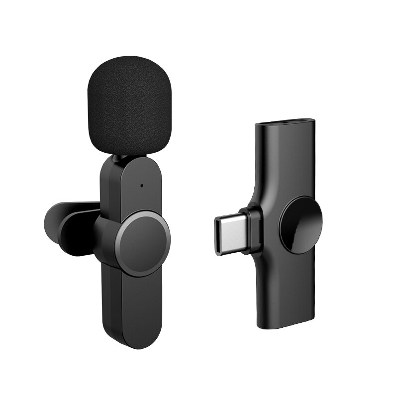 Aibevi Wireless Microphone 2.4GHz Mini Lavalier Mic Noise reduction Interview Mic for iOS for Type-C Smartphone Recording: for Type C