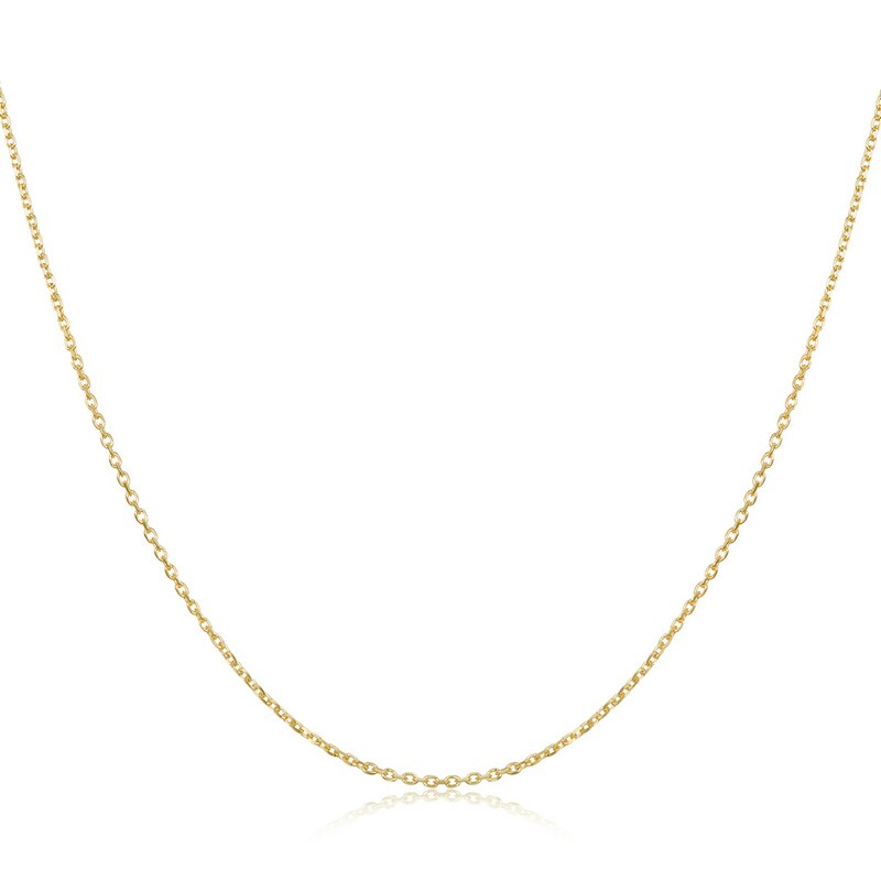 BAMOER Rose Gold Color 925 Sterling Silver Necklace Chain Lobster Clasp Simple Chain Necklace Basic Jewelry 45cm: Gold Plated / 45cm