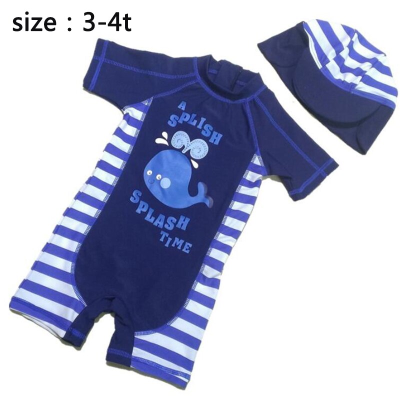 Jongetje Badmode Koreaanse Stijl Wind Zonnebrandcrème Badpak Cartoon Walvis kinderkleding Badmode Outdoor Strand Spa Badpak: Blauw