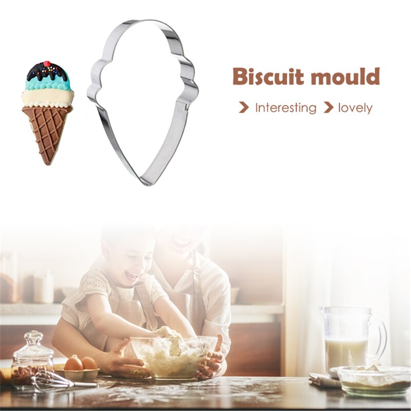 Ice Cream Shaped Cake Stencil Kitchen Cupcake Decoration Template Mold Biscuit Cookie Cutter Baking Fondant Tools Bread Cutter