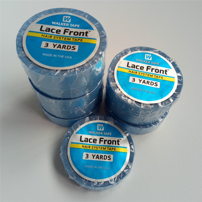 2 Rolls 3 Yards Blue Lace Front Ondersteuning Tape Voor Pruik Toupet Tape Waterdichte Dubbele Plakband Voor Tape haarverlenging