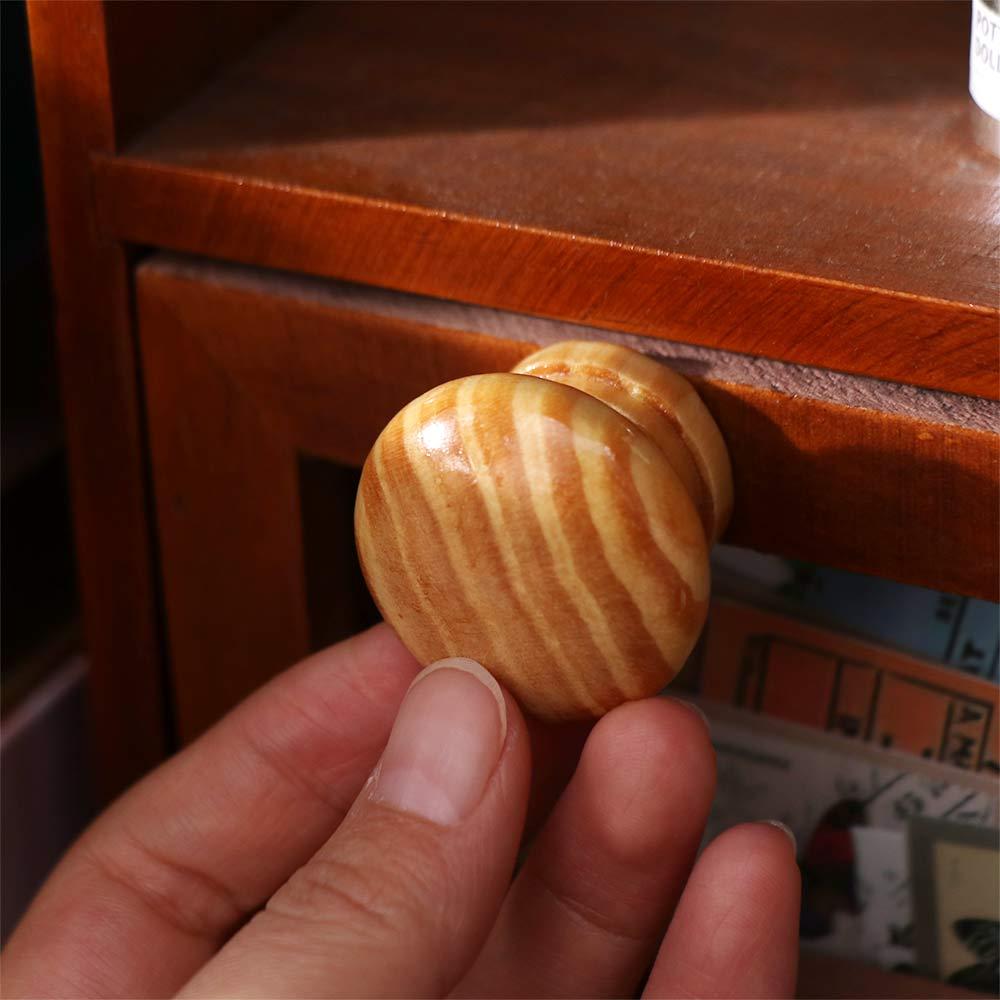 Polished Finish Circular Drawer Handles Rust-Resistant Easy-Grip Walnut Wood Cabinet Knobs Wear Resistance