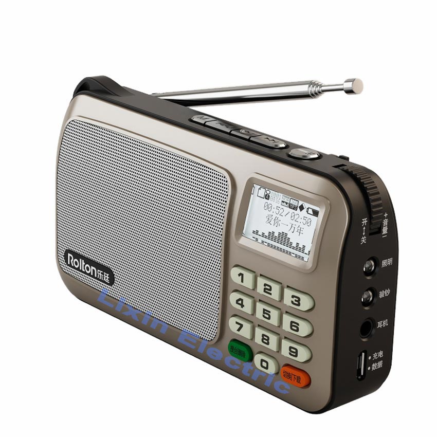 Rolton W505 Draagbare Radio LCD Dot Matrix Display Toont De Teksten Ondersteuning USB En Kaart Mini Speaker Claus Walkman Speaker lithi