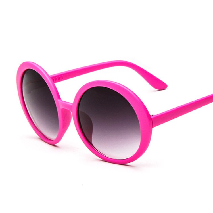 Gafas De Sol redondas rosas para mujer, anteojos De Sol femeninos De Vintage De , con montura grande, De plástico con espejo De Color: Purple Pink