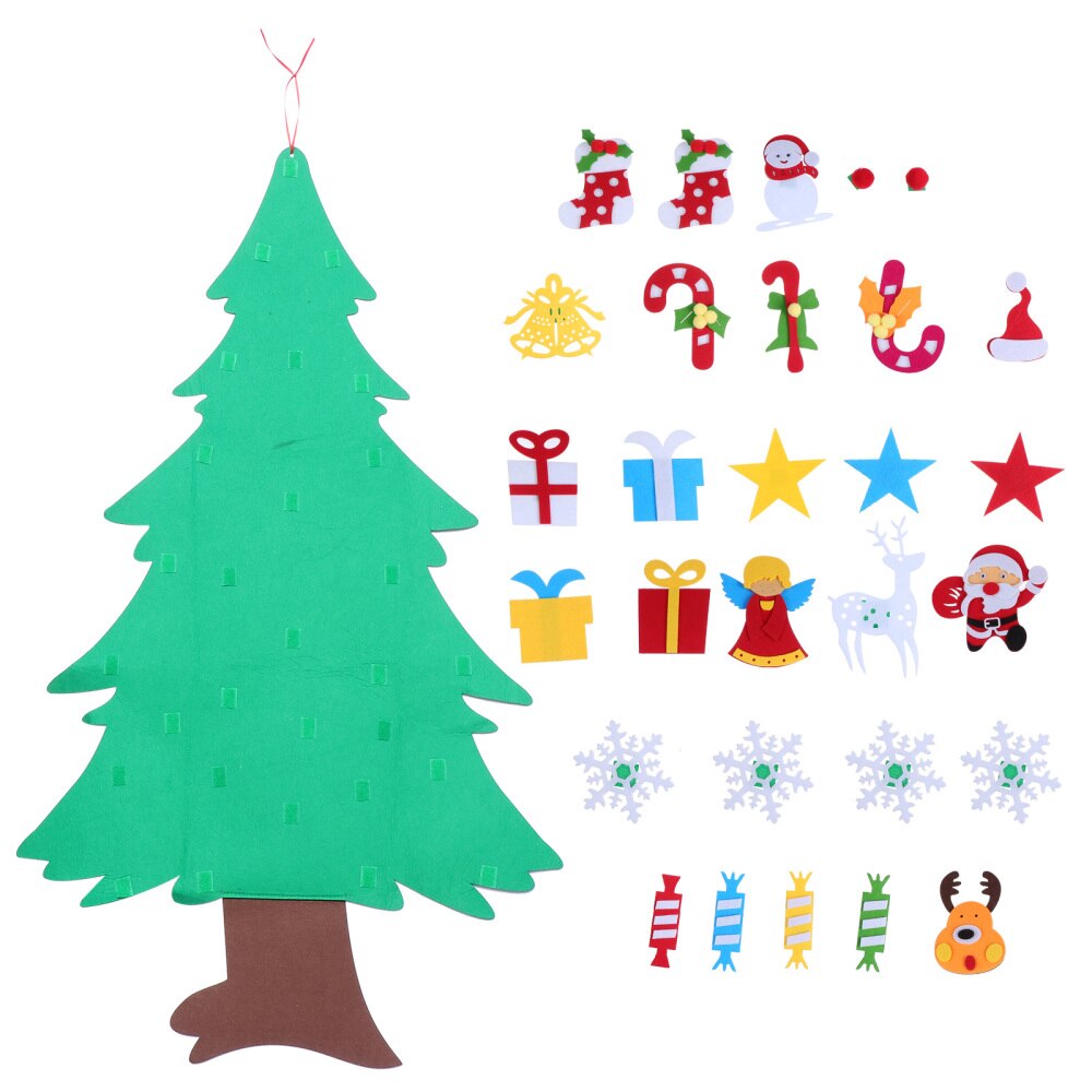 1 Set DIY Wall Decor Felt Christmas Tree Hanging Ornament Lovely Christmas Decor: Default Title