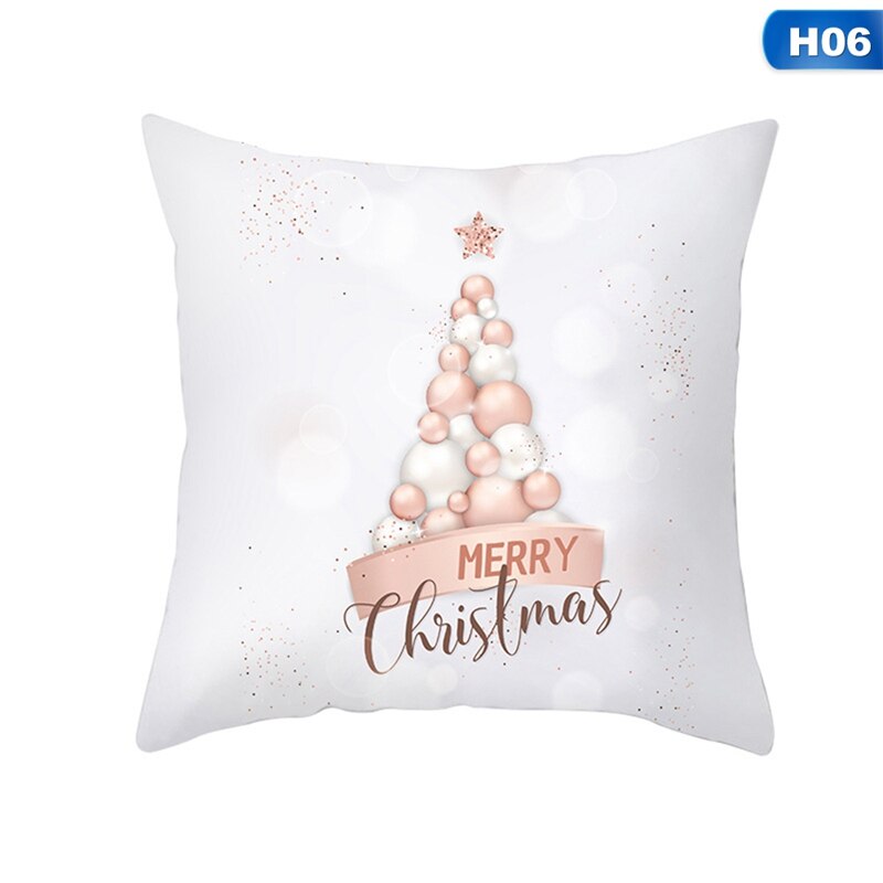 Weihnachten Pfirsich Haut Kissen fallen Rose Gold Kissen Abdeckung Hause Dekoration Neue Jahr Sofa Dekor: H06