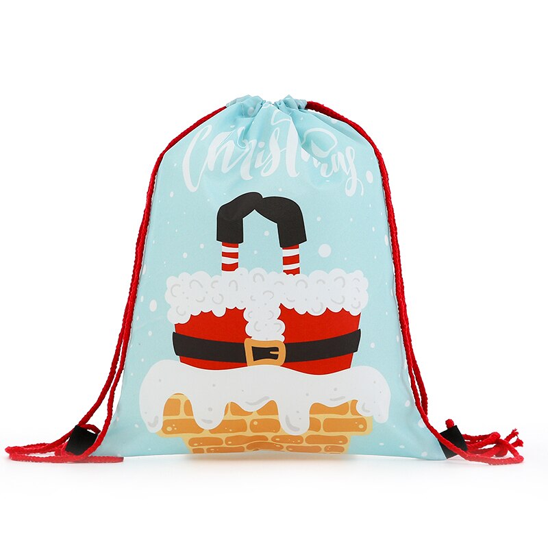 Rygsæk kvinder mini snøre jule rygsæk 3d tryk rejse softback tasker mænd mochila snøre taske piger
