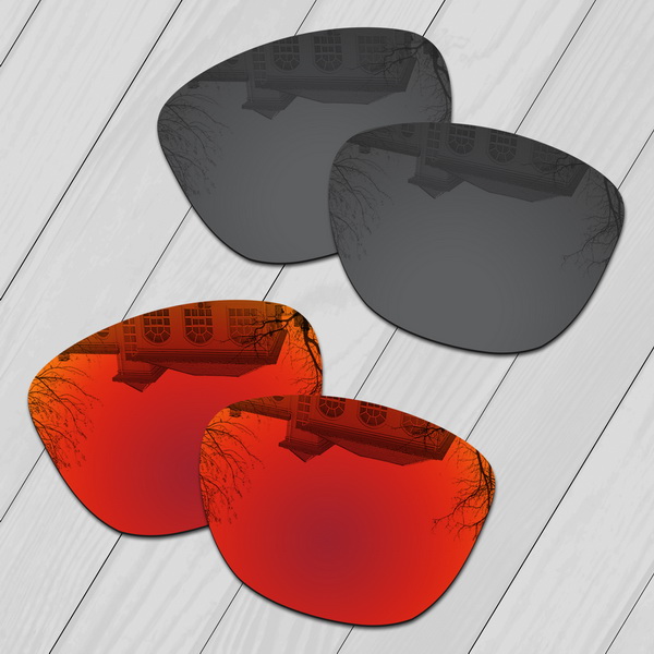 Eos polariserade förbättrade ersättningslinser för oakley frogskins  oo9013 solglasögon - flervals: Svart-eld röd