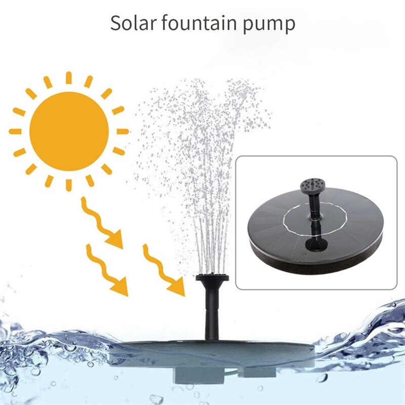 Mini Solar Powered Fountain Garden Pool Pond Solar Panel Floating Fountain Garden Decoration Water Fountain For Bird Bath