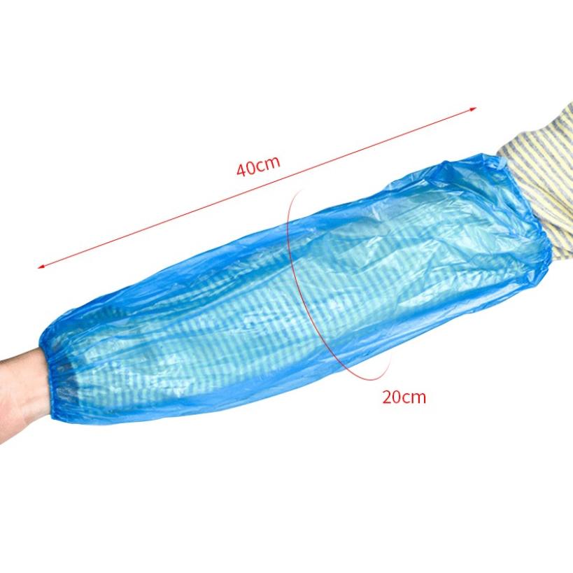100 Pcs Waterproof and Oil-proof Disposable Arm Sleeves Household Cleaning Dustproof Supplies Disposable Protective Long Sleeves