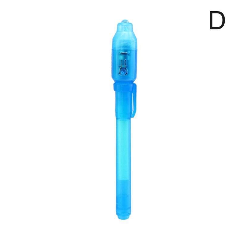 Plastik stort hoved uv usynlig lys pen led lys usynlig lys pen pen pen pen forfalsket blæk markør til børn  t4 s 3: D