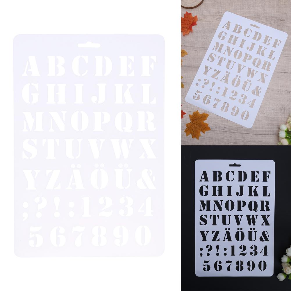 DIY Alphabet Number Lettering Stencil Template Hollow Letter Scrapbooking Stencils Painting Paper Craft Word School Supplies: Light Yellow