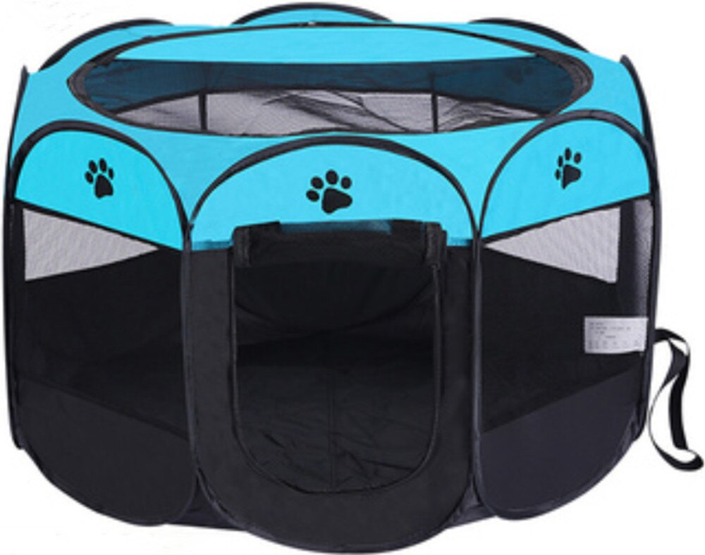 Perreras portátiles para perros y gatos, tienda de campaña plegable para interiores, jaula octagonal, nido para nacimiento, conejo y gatito: bule / M 91X91X58cm