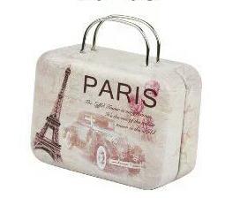 1Pc 7.5*5.5*3.5cm Europe Style Vintage Suitcase Shape Candy Storage Box Wedding Favor Tin Box Sundries Organizer Container: pairs