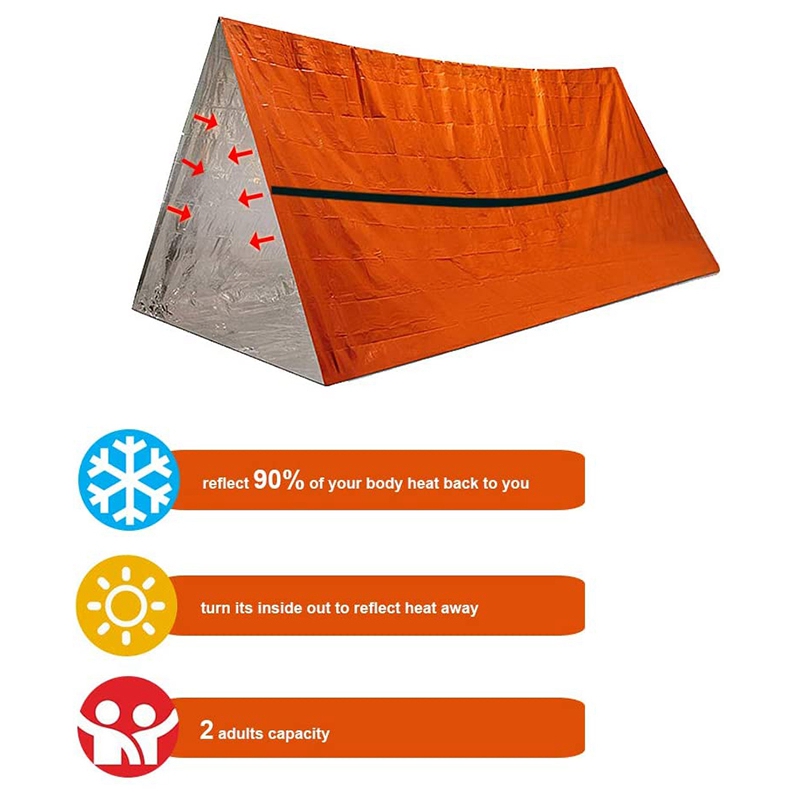 Toptente de survie pour 2 personnes, avec sac de couchage d&#39;urgence, étanche, abri d&#39;urgence