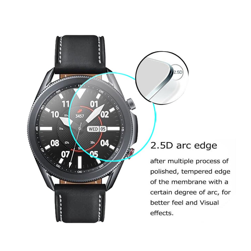 Protector de pantalla de vidrio templado de película transparente para Samsung Galaxy Watch 3, correa de reloj inteligente de 45mm y 41mm, accesorios de cubierta