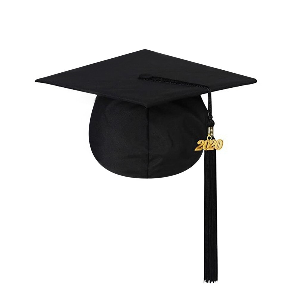 Adult Graduation Cap hat with Tassel Golden/Black Graduation banner party for High School and College