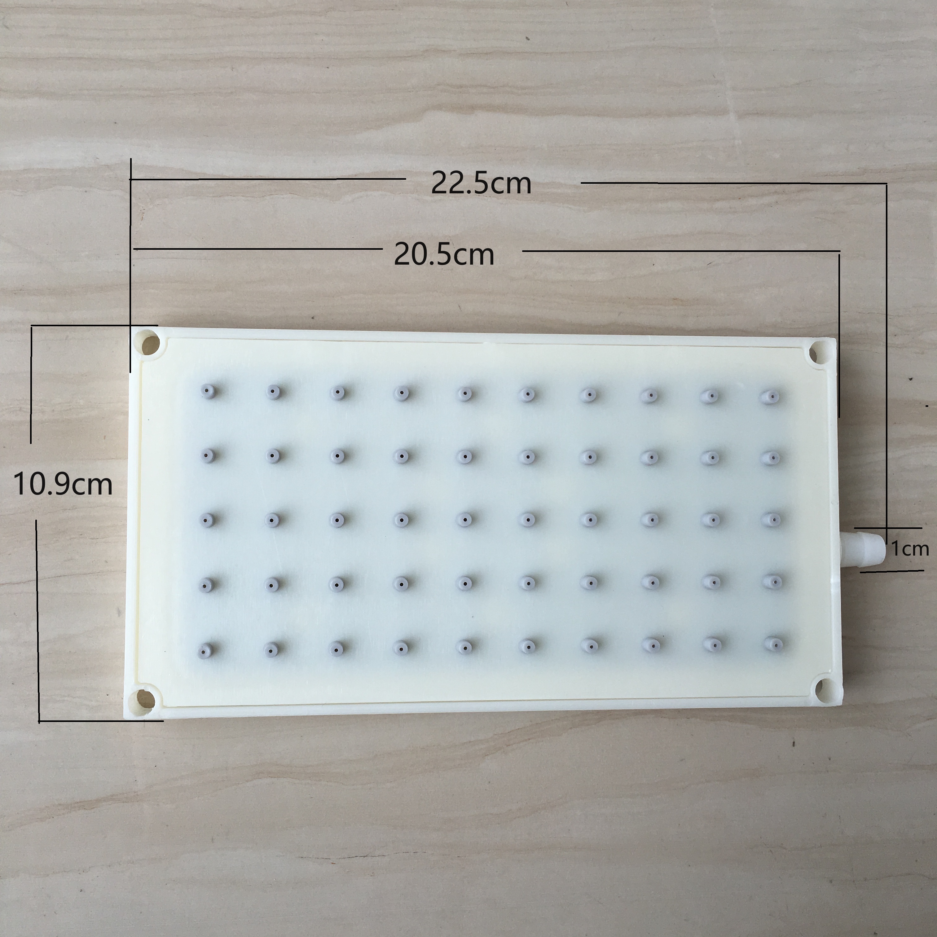 ABS 20.5X10.9cm douche rectangulaire 10mm type d'intubation pomme de douche 5*10 trou accessoires de pomme de douche à pulvérisation supérieure