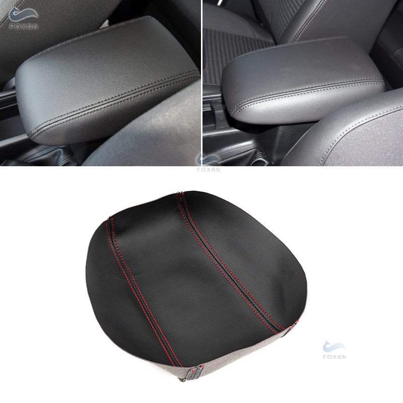 Zacht Leer Center Armsteun Cover Voor Ford Focus Auto Center Console Deksel Armsteun Doos Huid Cover sticker Trim