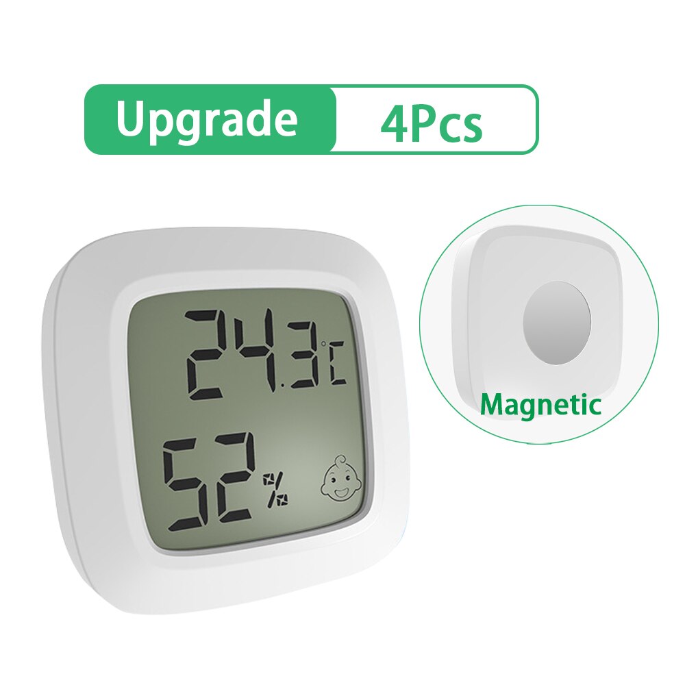 Mini Wireless Indoor Thermometer LCD Digital Temperature Room Hygrometer Gauge Sensor Humidity Meter Temperature Tools: 4 Pcs Upgrade
