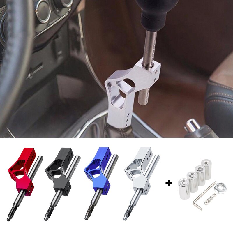 4 Color Aluminum Adjustable Height Lever Car Gear Shift Knob Extender Shifter Extension Single Bend Car Shifter Extender