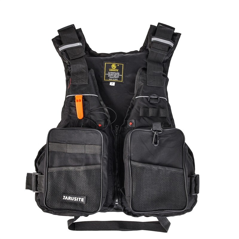 Vissen Vest Vest Drijfvermogen Reddingsvest Epe Foam Drijvende Materiaal Ontmanteling Outdoor Zwemvest: Black