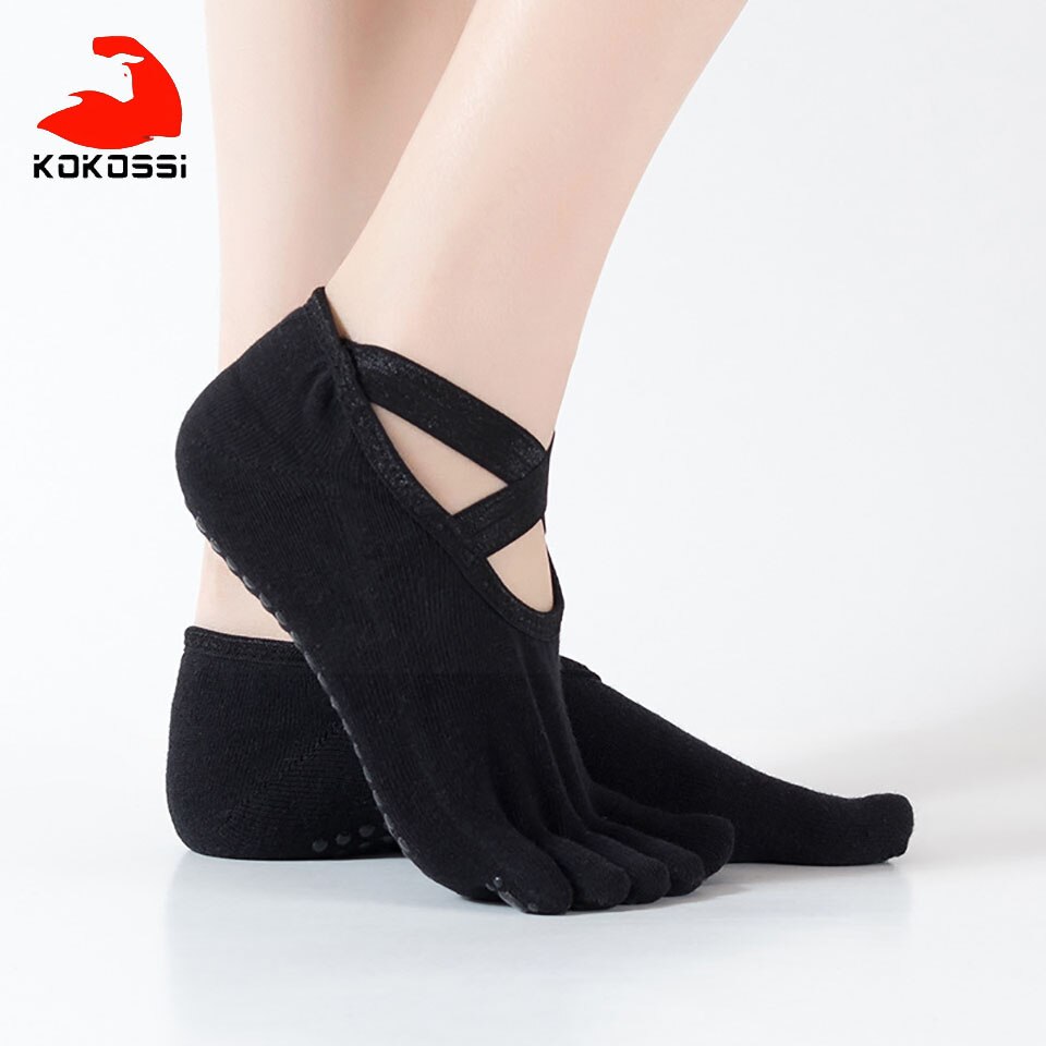 KoKossi Lace Split Toe Yoga Socks Skin-friendly Breathable Non-slip Sweat-wicking Quick-drying Non-pilling Yoga Sports Socks: 01
