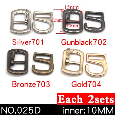 8 jeux de boucles métalliques 9 crochets | Pour courber les chaussures, sacs, boucles de ceinture, décoration bricolage, accessoires pour chaussures à coudre: NO.025D 10mm 8sets