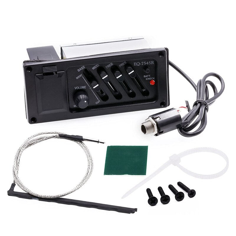 AD-Guitar EQ Equalizer System 4-Band Acoustic Guitar Preamp Piezo Pickup EQ 7545R Guitar Acceseories: Default Title