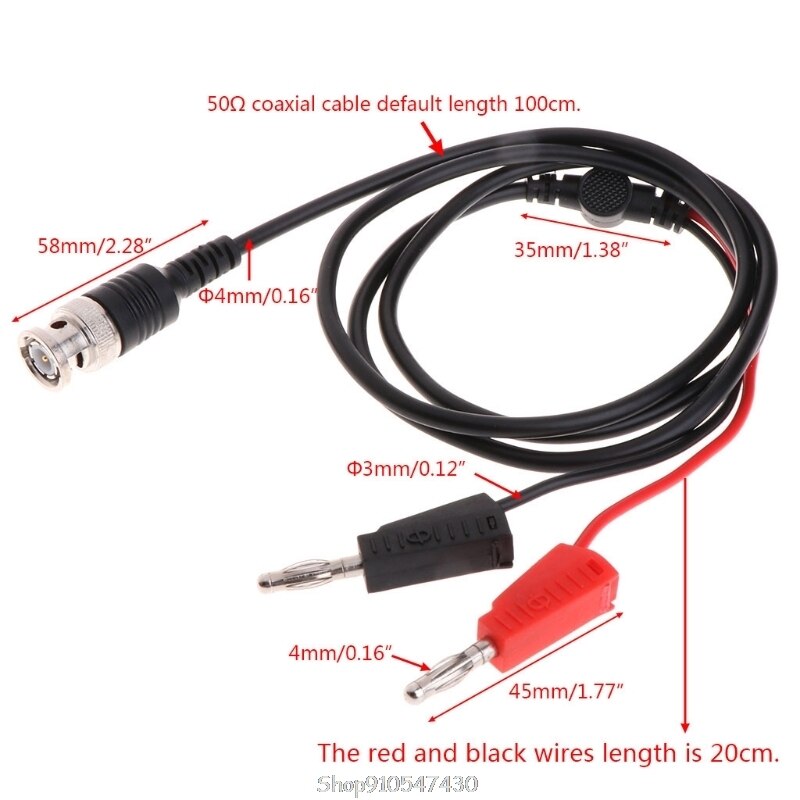 PNGKNYOCN 4.2Ft BNC Male to Stackable Dual Banana Plug Test Lead Coaxial Cable for Oscilloscope (câble de test mâle BNC vers fiche banane double empilable pour oscilloscope PNGKNYOCN 4.2Ft BNC Male to Stackable Dual Banana Plug Test Lead Coaxial Cable for Oscilloscope (câble de test mâle BNC vers fiche banane double empilable pour oscilloscope