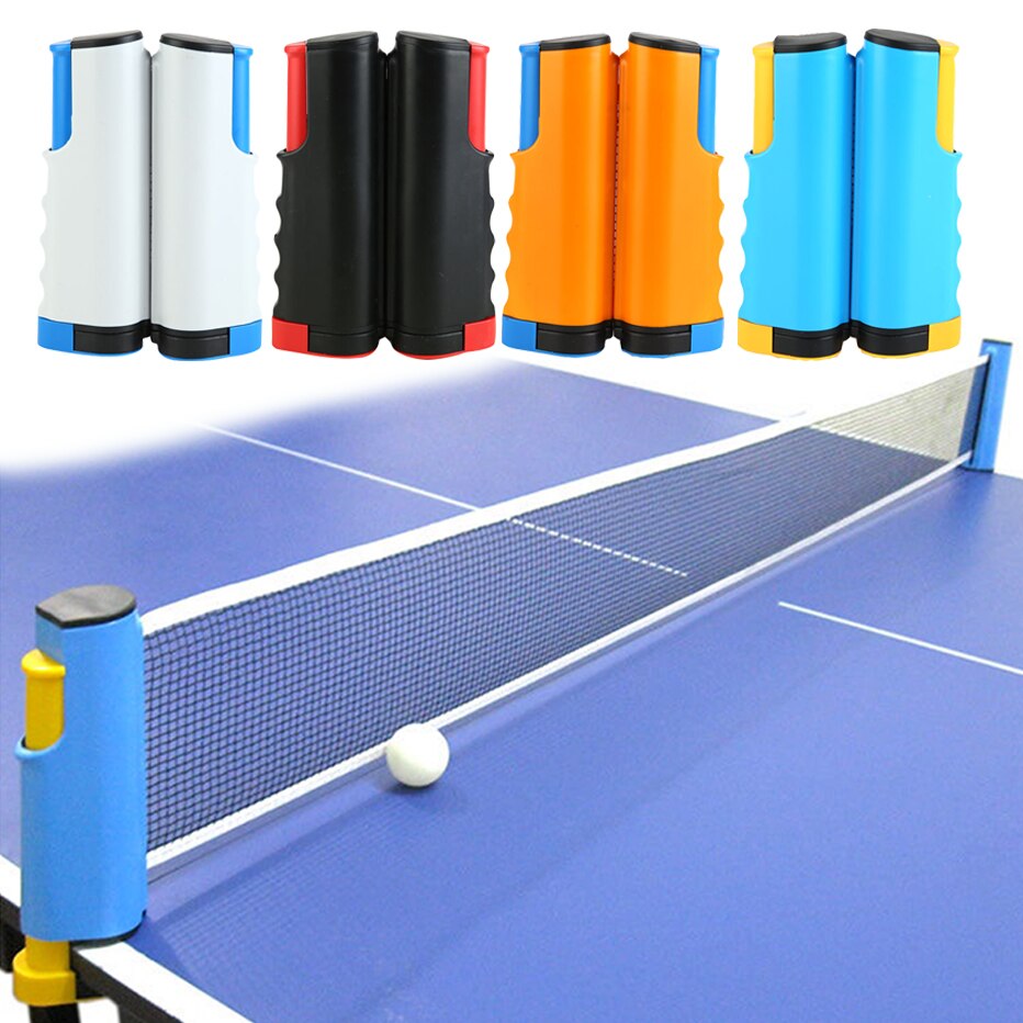 Portable Table Tennis Net Anywhere Retractable Pingpong Post Net Rack Adjustable Any Table Anywhere Home Sports Tool