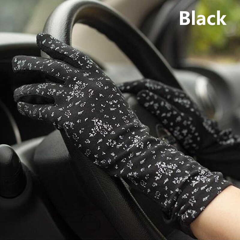 Summer Driving Sun Protection Gloves Women Girls Mid-long Thin Cotton Sun UV Resistant Touch Screen Gloves Lady Breathable Glove: E