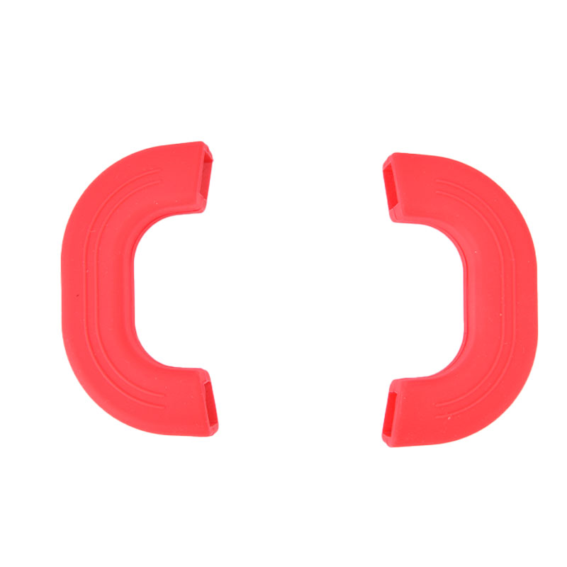 Protectores de silicona antiquemaduras para ollas, manguitos antideslizantes con Clip, resistentes al calor, para horno, utensilios de cocina, 2 uds.: red M