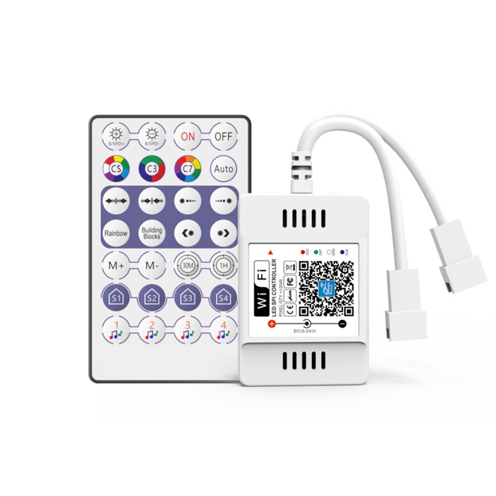 5v 12v 24v rgb spi wifi ledet kontroller til  ws2811 ws2812b ws2812 adresserbar piksel stripe, enkeltfarger app kontroll magisk hjem: misligholde tittel