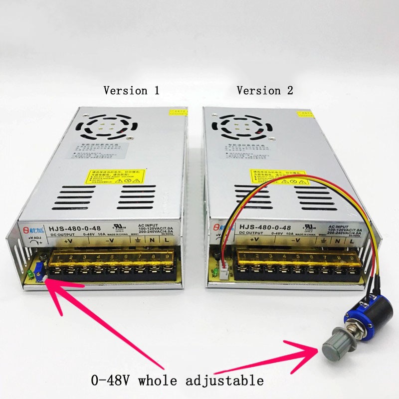 AC110V/220V to 0-48V 10A 0-480W Adjustable DC Regulated Switching Power Supply HJS-480-0-48 Transformer Power Unit